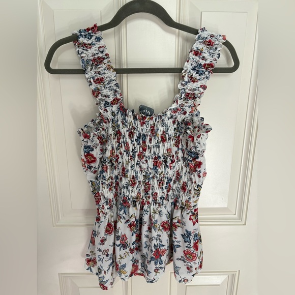 Arula Floral Smocked Tank Top Size X - Picture 5 of 6